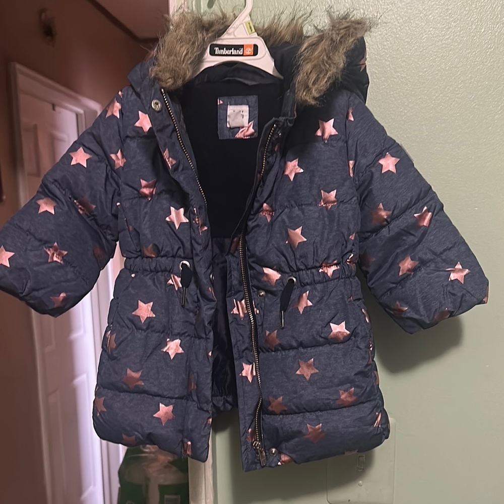 Baby GAP Star Puffer Jacket with Fur Hood